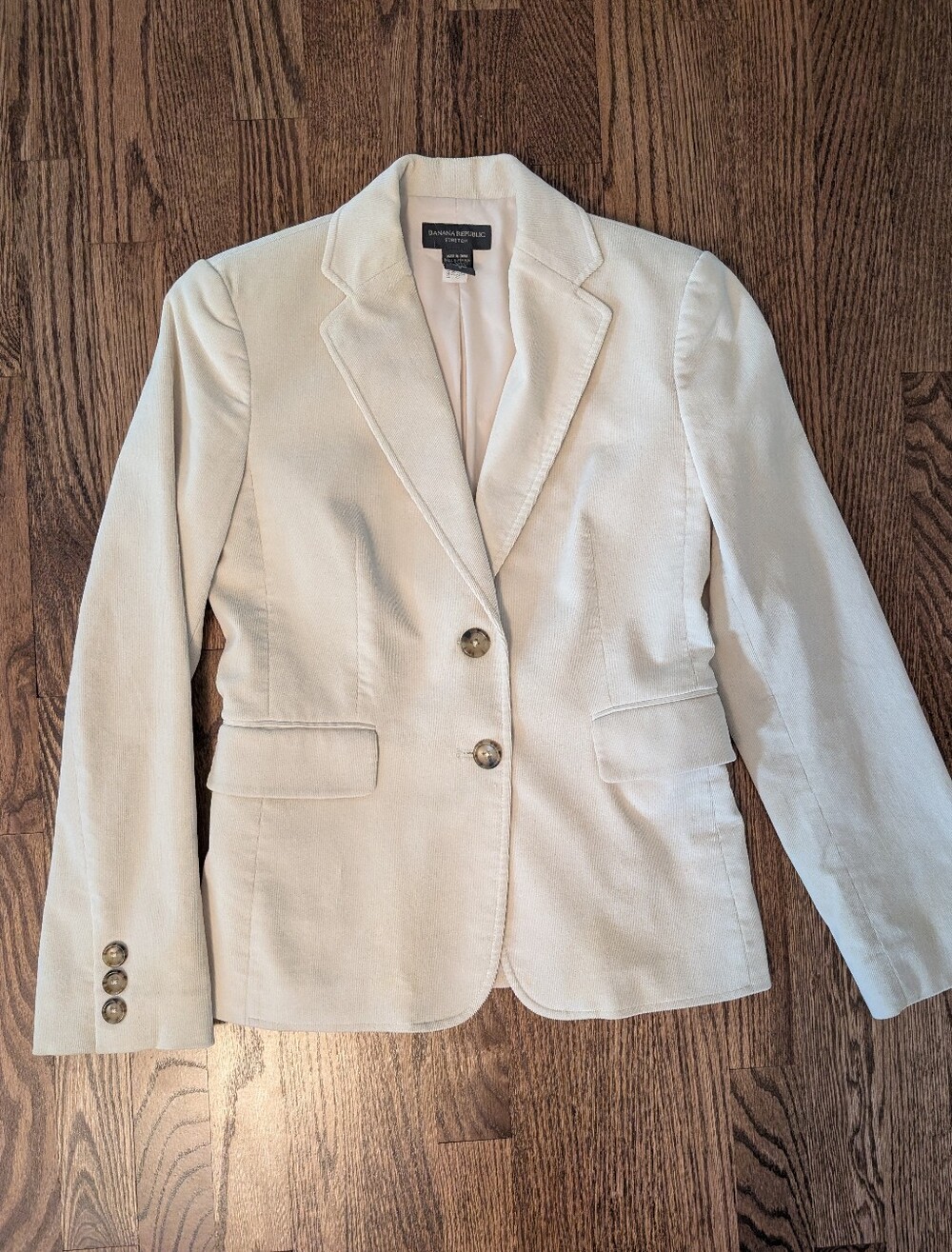 Vintage Banana Republic Cream Corduroy Women's Tailored Blazer Jacket